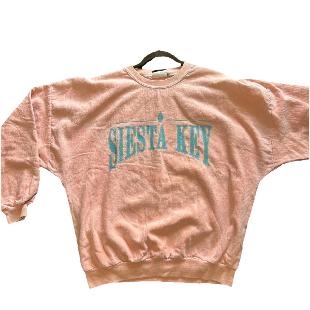 Vintage Cottontops Pullover Crew Neck Sweatshirt Siesta Key large Orange USA - Picture 2 of 10